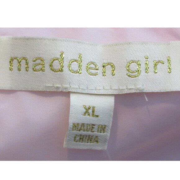 Madden Girl Juniors Zip-Up Puffer Vest, Ballet Light Pink, XL - Picture 3 of 6